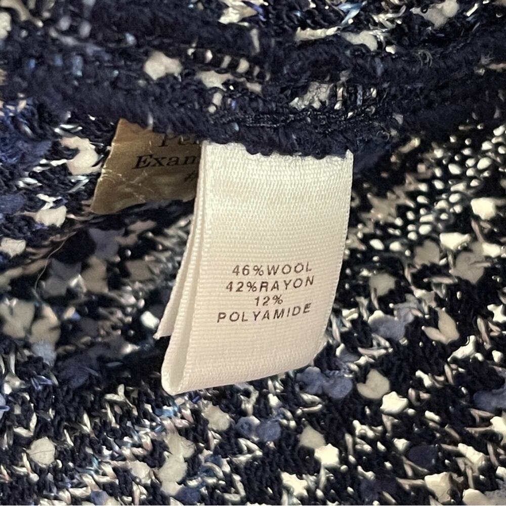 St. John Collection Lofty Floats 3/4 Sleeve Knit Jacket Blue White Size XL - Picture 10 of 11